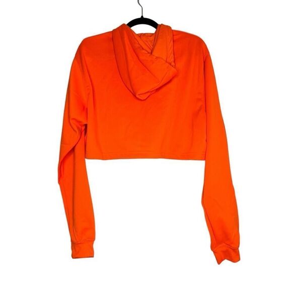 NEW Urban Buck Neon Orange Cropped Pullover Hooded Sweatshirt XXL - Picture 10 of 10